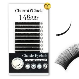 CharmO'clock Cashmere Volume Lash Extensions CC Curl 0.03mm Thickness 8-16mm Mixed Length Lash Trays Super Matte Black Individual Eyelash Extensions Professional Salon Supplies(CC 0.03 8-16mm)