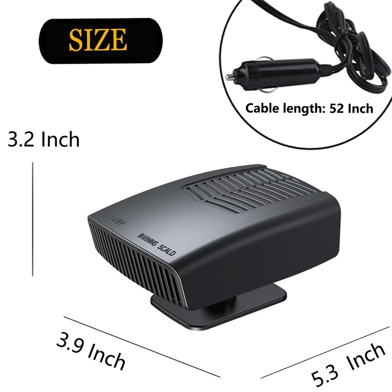 12 Volt Car Heater that Plugs into Cigarette Lighter, 150W