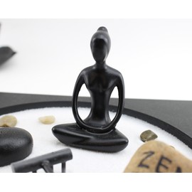 We pay your sales tax Yoga Girl Meditating Figurine Tabletop Sand Rock Incense Burner Gift & Home Decor (G16298) Taiji Buddha Zen Garden Series Thai