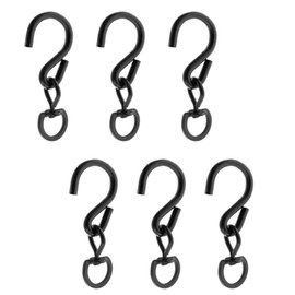 TopHomer 6 Stück S-Haken Drehhaken, Schwarz 360 Grad Drehhaken Schwerlasthaken für Hängende Blumenkorb, Vogelhäuschen, Windspiele