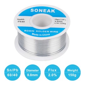 SONEAK 60/40 Tin Lead Solder With Rosin Core For Electrical Soldering 0.8mm 150g