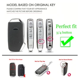 ontto Metal Leather Car Key fob Cover fit for Kia Ceed CD Sportage GT Sorento 4 Stinger R K5 Cerato NIRO Soul Forte Seltos Rio Key Holder case 3 4 buttons keyring Shell keychain accessories Brown 2
