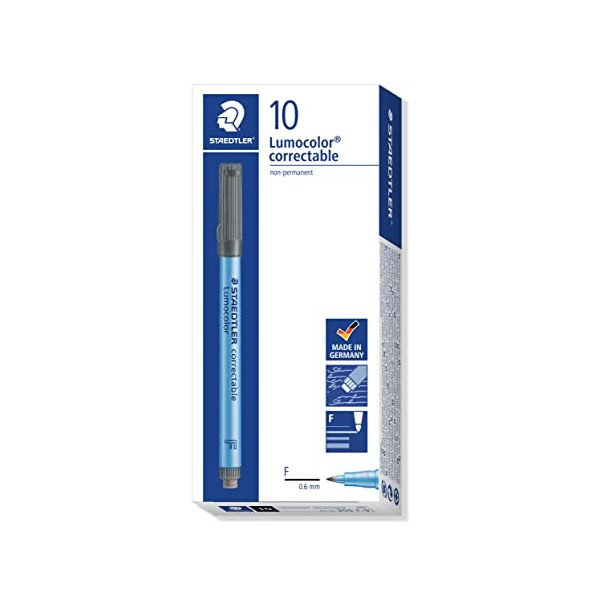 Lumocolor Correctable Pen Fine Point Black-Pack of 10