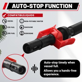 PUMPTOR Rechargeable Fuel Transfer Pump Electric Gas Pump For Gas Can With Automatic Stop Nozzle