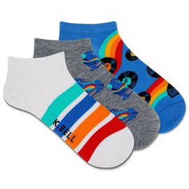 K. Bell Ladies Roller Skate Low Cut Sock 3 pair per pack, Gray Assorted, Women's shoe size 4-10, Roller Skate (Gray Assorted), 4-10