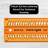 3.5mm ITALIC Lettering Letter Letters Guide Italics Drawing Drafting Template