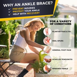 NeoTech Care Ankle Support Brace - Breathable - Men, Women, Right or Left (Black Color, Size S, 1 Unit)