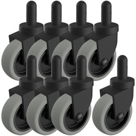 Mop Buckets Wheels Replacement Set of 8, 3 Inch Non-Marking TPR Castors with Grip Ring Stem, Rubber Caster Wheel for Rubbermaid Models 7570-L2, 7571,7580,7581,7582 7583