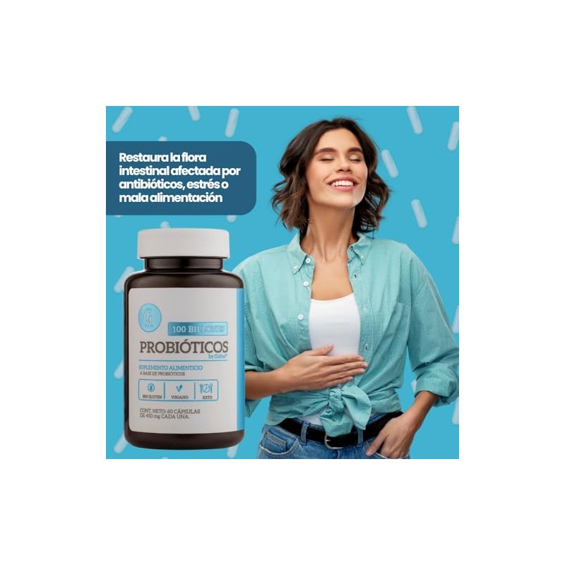 Probióticos 100 Billones Ufc Cepas Lactobacillus Bifidobacterium Cápsulas Suplemento Microbiota