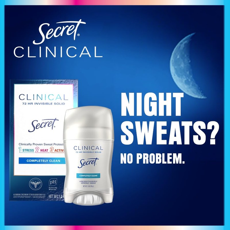 Secret Clinical Strength Antiperspirant Deodorant for Women, 3X Stress Protection,