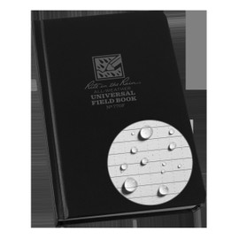 Rite in the Rain Weatherproof Hard Cover Notebook, 4.75" x 7.5", Black Cover, Universal Pattern (No. 770F)