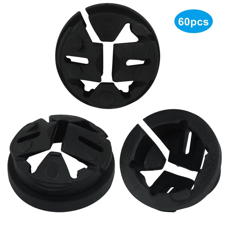 LifCratms 60 Pcs Non-Metallic Button Push-in Cable Connector, 3/8 Trade
