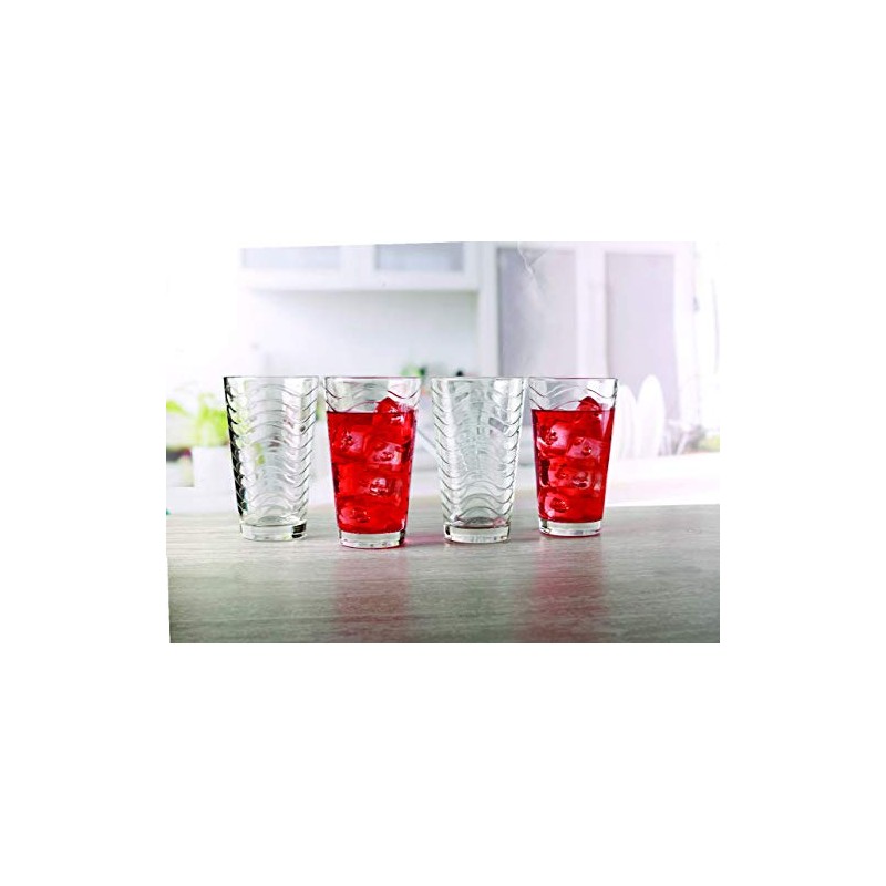 Circleware 4-Piece Set of Heavy Base Highball Drinking Glasses Tumblers,