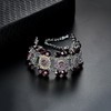 Women Fashion Classical Elegant Alloy Rhinestone Flower Bracelet Jewelry