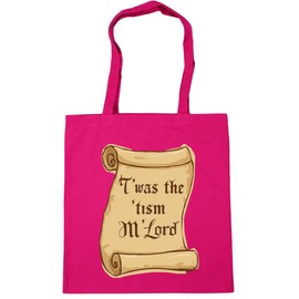 Hippowarehouse T'was the 'tism M'Lord Tote Shopping Gym Beach Bag 42cm x38cm, 10 litres