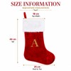Letter M Red Christmas Stocking Embroidered Plush Xmas Stocking for