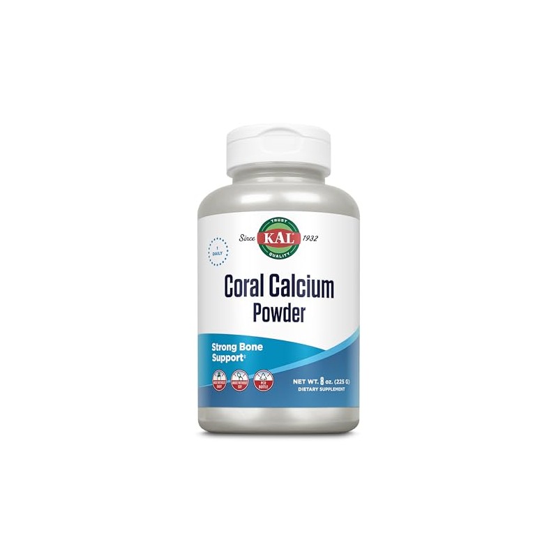 KAL Coral Calcium Powder 1000 mg Tablets, Unflavored, 8 Ounce