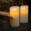 Restaurantware Fire Tek White Plastic Flameless Pillar Candle - Real