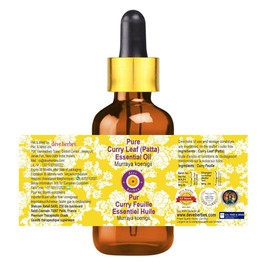 Deve Herbes Pure Curry Leaf (Patta) Essential Oil (Murraya koenigii) with Glass Dropper Steam Distilled 5ml (0.16 oz)