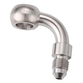 90 Degree Stainless Steel 3AN Male to 10mm M10 Banjo Brake Hose Fitting Adapter for AN3 PTFE Brake Hose Line (90 Degree)
