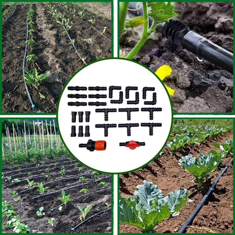 MYPURECORE 26-Pc Ultimate Garden Irrigation Kit: 13mm (1/2) Pipe Connectors,