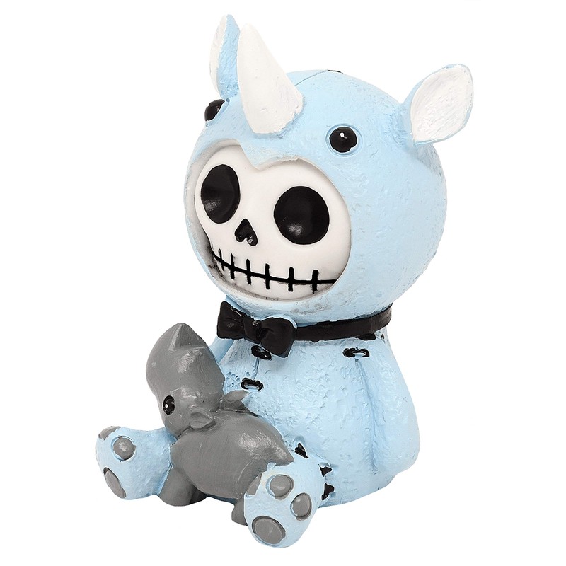Mysticalls Furrybones Rhino Gothic Fantasy Skull Figurine