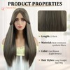 PHOCAS 20" Long Straight Brown Wig with Bangs Middle Part