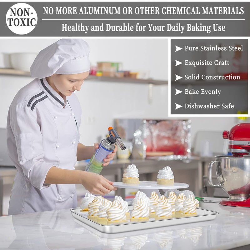Deedro Baking Sheet with Rack Set [2 Sheets + 2