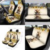Wanyint Highland Cow Sunflower Car Front Back Seat Covers Full