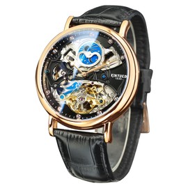 FORSINING Automatic Mechanical Watch, Self Winding Skeleton Watch for Mens, Mechanical Tourbillon Steampunk Fashion Men Watch Date Day Dress Watch Gift for Men