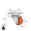 WAGNER Mini 04693501 Soft Swivel Castor Diameter 35 mm Height