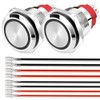 Gebildet Waterproof Momentary Push Button with Blue LED 110-230VAC/15A 16