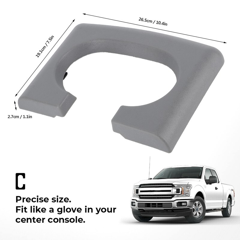 Center Console Cup Holder Pad Armrest Lid Cover Gray Fit