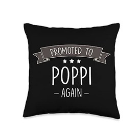 Gifts For Poppi New-Promoted to Poppi Again Throw Pillow, 16x16, Multicolor