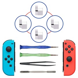 Mcbazel Replacement Metal L/R Lock Buckle Set with Open Tool for NS Switch Joy Con Controller