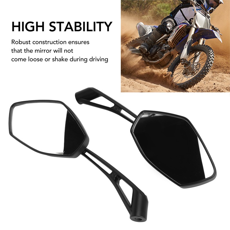 2PCS Motorcycle Rearview Mirror Clear Vision Wide Angle Shockproof Handlebar