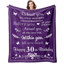MOTNSA 30th Birthday Gifts for Women Men 30 Year Old Birthday Gifts 30 Year Blanket Gifts 30th Funny Gift Idea 30th Birthday Gift Ideas Gifts for 30 Year Old Female Male Women Men (30th, 50"x60")