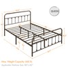 Topeakmart Queen Size Victorian Style Metal Bed Frame with Headboard/Mattress