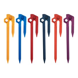 Cosswe Regenbogen Baustein Zelt Pfähle 20 cm Kunststoff Zelt Heringe - 6 Pcs bunt Heavy - Duty Nylon Zelt Heringe für Camping