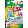 Crayola, Dry-Erase Neon Crayons, Art Tools, 8 Count, Washable, Perfect