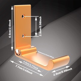 AUHSSAN 6Pcs 3'' Folding Coat Hooks Gold Foldable Hooks Aluminum Alloy Wall Hooks Headphones Holder Wall Mounted with 12pcs Screws Set for Hanging Coats, Bags, Hat, Towel, Keys