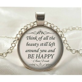 Fashion Jewelry HAPPY QUOTE charm pendant ( 20" Sterling Silver 925 necklace ) women female men
