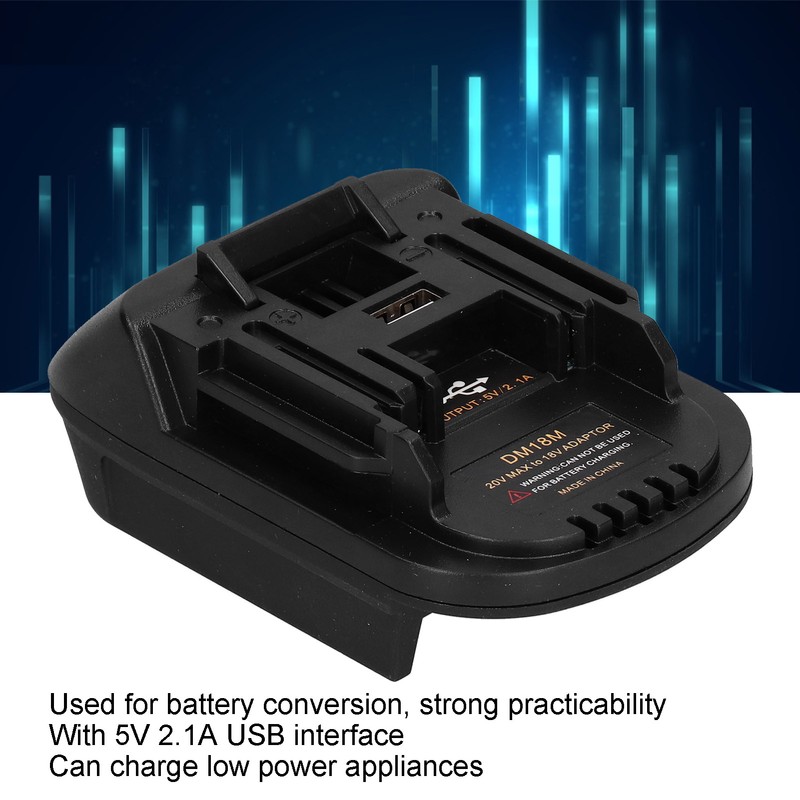 Lithium Battery Adapter Dock Power Connector with USB Charge Interface