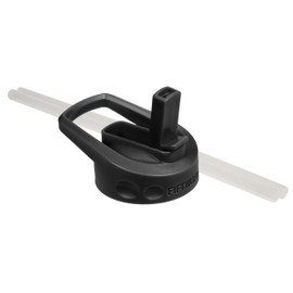Fifty/Fifty A68002BK0 Wide Mouth Cap Lid Water Bottle with Straw, Plastic, Black