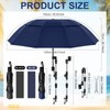 Clysee 2 Pcs Large Double Canopy Beach Chair Umbrella with