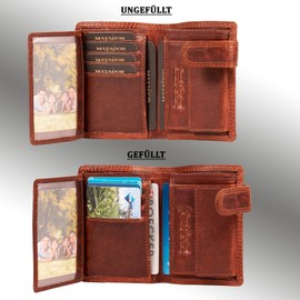 MATADOR Leder Herren Geldbörse Klein TÜV geprüfter RFID & NFC Schutz Portemonnaie Slim Wallet Brieftasche Leder Vintage Braun