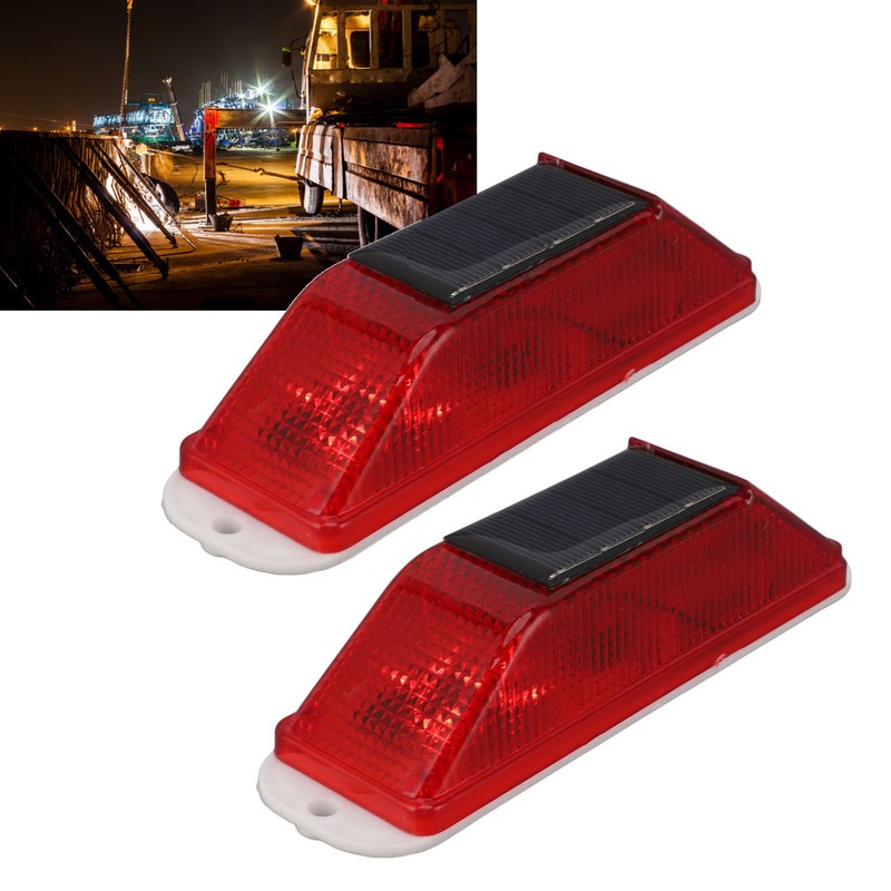 2pcs Solar Strobe Warning Light Waterproof Light Control High Bright