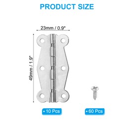 PATIKIL Small Vintage Box Hinges 2 Inch, 10 Pack 90-Degree Butterfly Decorative Hinges Jewelry Box Hardware with Screw for Cabinet Wooden Box Drawer Craft, Silver