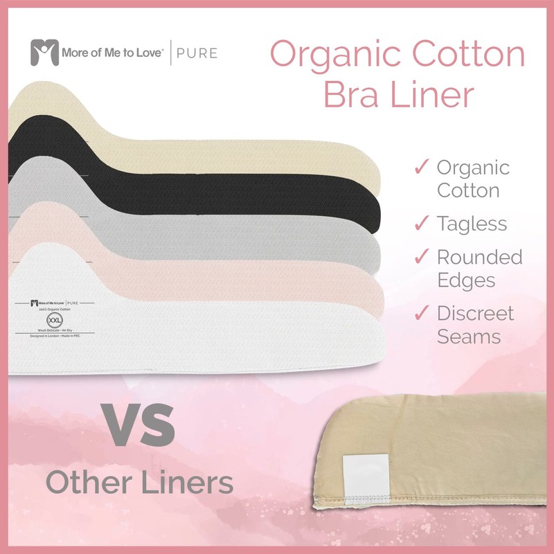 More of Me to Love Organic Bra Liner 4-Pack, Cotton,