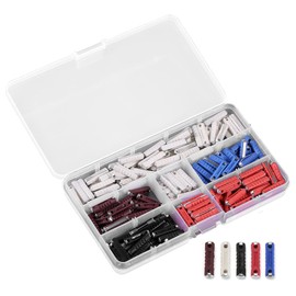 Hifrom Car Fuses, Pack of 200 Torpedo Car Fuses, Torpedo Fuse Assortment Kit with Plastic Box, 5A 8A 16A 25A 40A for Vintage European Cars in Old Style